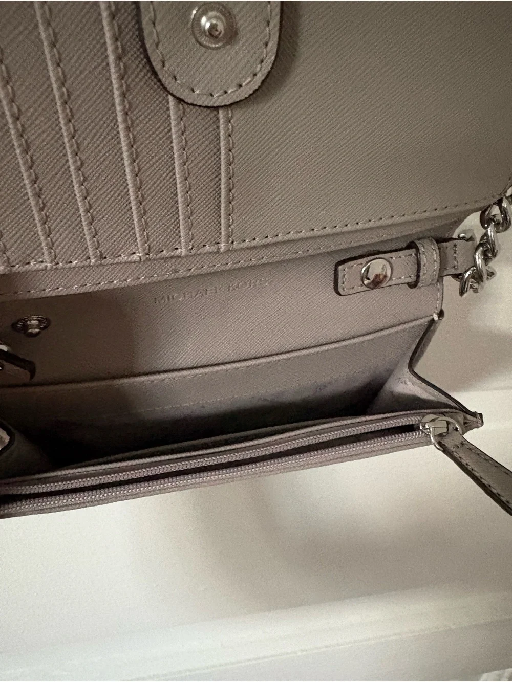 Michael Kors Gray Crossbody Chain Shoulder Bag - Women
